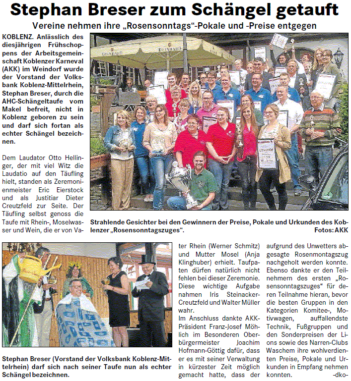 loka 15.6.2016, S. 9 Schängeltaufe