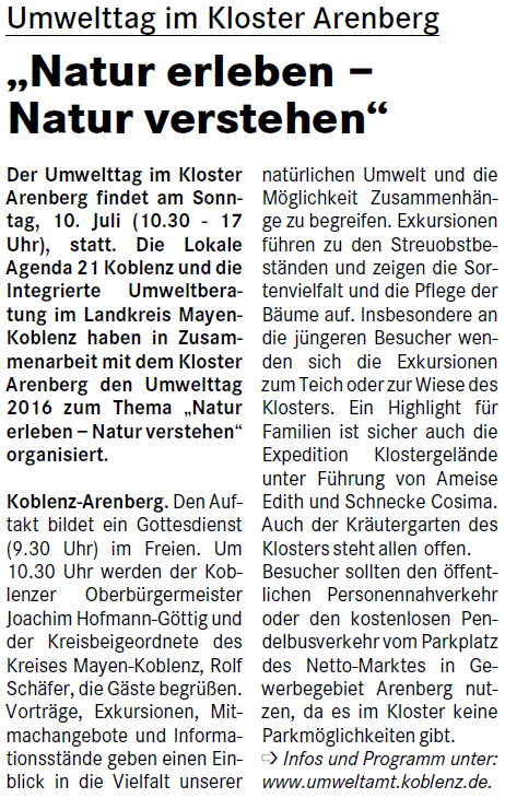 suso 10.7.2016, S. 4 Umwelttag