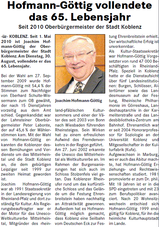 loka 14.8.2016, S. 14 Hofmann-Göttig 65 Jahre